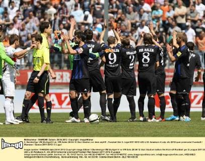 3. Bundesliga VfB Stuttgart II vs. VfR Aalen 28.04.12 Gazi Stadion vor dem anpfiff