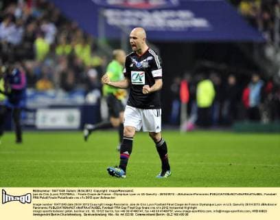 joie de Cris (Lyon) FOOTBALL : Finale Coupe de France - Olympique Lyon vs US Quevilly - 28 04 2012 - JBAutissier Panoramic 