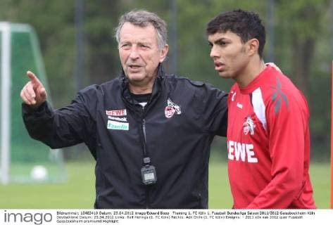 Training 1. FC Köln 1. Fussball Bundesliga Saison 2011 2012 Geissbockheim Köln Deutschland Datum: 25.04.2012 Links: Rolf Herings (1. FC Köln) Rechts: Adil Chihi (1. FC Köln) Ereignis: -