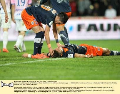 Olivier Giroud (Montpellier) FOOTBALL : Montpellier HSC vs Evian Thonon Gaillard - Ligue 1 - 01 05 2012 RichardGosselin Panoramic 