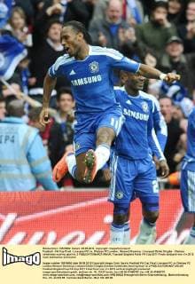 Football - FA Cup Final - Liverpool FC vs. Chelsea FC London; Stewart Downing - Liverpool Didier Drogba - Chelsea celebrates scoring goal no. 2 