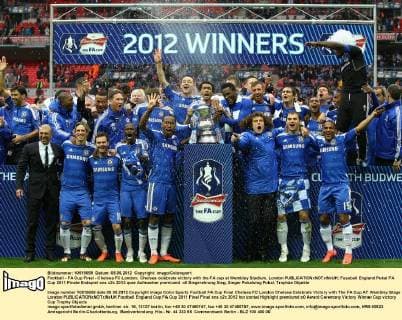 Football - FA Cup Final - Chelsea FC London; Chelsea celebrate victory with the FA cup at Wembley Stadium, London 