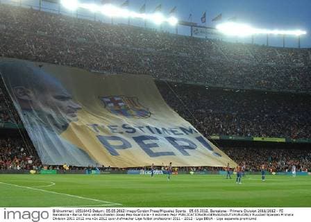 05.05.2012, Barcelona - Primera Division 2011 2012 - FC Barcelona - Barca Fans verabschieden Josep Pep Guardiola - t estimem Pep! 