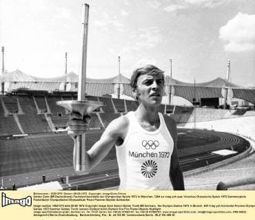 Günter Zahn (BR Deutschland), Fackelschlussläufer der Olympischen Spiele 1972 in München