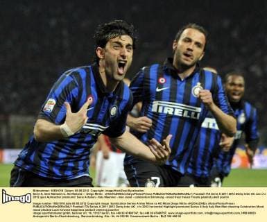 Serie A, Inter Mailand vs. AC Mailand -- Diego Milito xHOCHxZWEIx xItalyxPhotoxPressx 