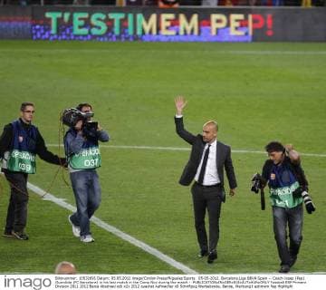 05-05-2012. Barcelona.Liga BBVA Spain -- Coach Josep (Pep) Guardiola (FC Barcelona) in his last match in the Camp Nou during the match - 
