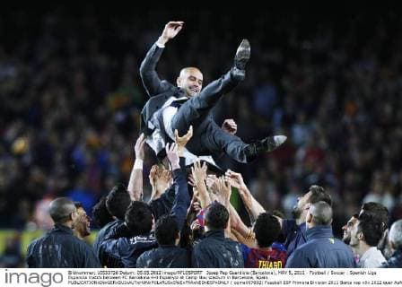 Josep Pep Guardiola (Barcelona), MAY 5, 2012 - Football Soccer : Spanish Liga Espanola match between FC Barcelona 4-0 Espanyol at Camp Nou stadium in Barcelona, Spain.  ( oqma007602)