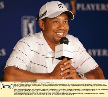 May 08, 2012 - Vedra Beach, Florida, U.S. - TIGER WOODS in a press conference before the start of The Players Championship held at The Players Stadium course at TPC Sawgrass in Ponte Vedra Beach, Florida. Golf 2012 - THE PLAYERS Championship - Practice Round  - ZUMAr11