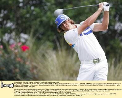 May 10, 2012 - Vedra Beach, Florida, U.S. - Golfer RICKIE FOWLER drives the ball off the tee during round 1 of THE PLAYERS Championship held at THE PLAYERS Stadium golf course at TPC Sawgrass in Ponte Vedra Beach, Florida. Golf 2012 - THE PLAYERS Championship Round 1  - ZUMAr11