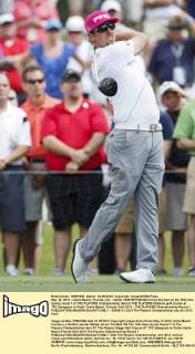 May 10, 2012 - Vedra Beach, Florida, U.S. - Golfer HUNTER MAHAN drives the ball on the 16th hole during round 1 of THE PLAYERS Championship held at THE PLAYERS Stadium golf course at TPC Sawgrass in Ponte Vedra Beach, Florida. Golf 2012 - THE PLAYERS Championship Round 1  - ZUMAr11