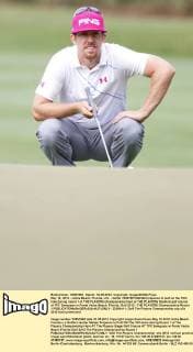 May 10, 2012 - Vedra Beach, Florida, U.S. - Golfer HUNTER MAHAN prepares to putt on the 10th hole during round 1 of THE PLAYERS Championship held at THE PLAYERS Stadium golf course at TPC Sawgrass in Ponte Vedra Beach, Florida. Golf 2012 - THE PLAYERS Championship Round 1  - ZUMAr11
