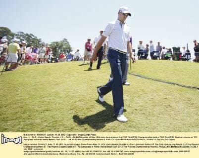 May 11, 2012 - Vedra Beach, Florida, U.S. - ZACH JOHNSON walks off the 18th hole during round 2 of THE PLAYERS Championship held at THE PLAYERS Stadium course at TPC Sawgrass in Ponte Vedra Beach. Golf 2012 - THE PLAYERS Championship Round 2  - ZUMAr11