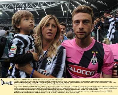 Football - soccer: Serie A, Juventus Turin - Atalanta Bergamo, claudio marchisio mit seiner Frau Roberta und seinem Sohn Davide xHOCHxZWEIx xItalyxPhotoxPressx 