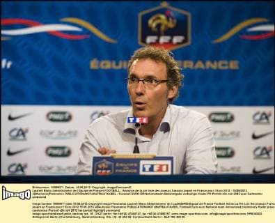 Laurent Blanc (selectionneur de l Equipe de France) FOOTBALL : Annonce de la pre liste des joueurs francais jouant en France pour l Euro 2012 - 15 05 2012 JBAutissier Panoramic 