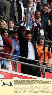 Blackpool v West Ham United - Championship Play-off Final . . 19.05.12 West Ham manager Sam Allardyce celebrates winning the Championship Play-off Final. 