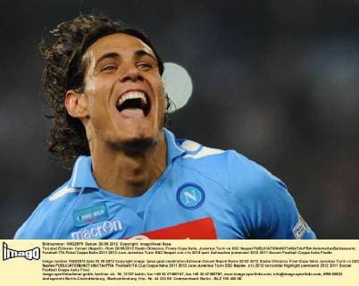 Torjubel Edinson Cavani (Napoli) - Rom 20 05 2012 Stadio Olimpico, Finale Copa Italia, Juventus Turin vs SSC Neapel AntoniettaxBaldassarre