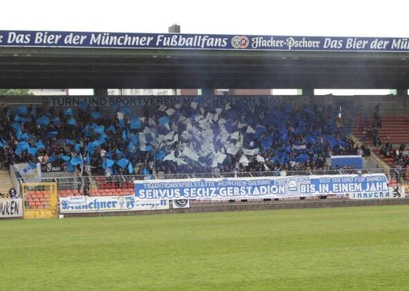 1860 II-Fans: Servus Sechzgerstadion bis in einem Jahr Fussball Regionalliga Süd München Grünwalderstadion 18.05.2012 TSV 1860 München II - FSV Frankfurt II