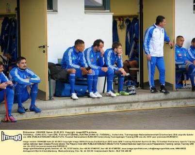 FUSSBALL - EURO 2012, Team GRE, Training KITZBÜHEL,AUSTRIA,23.MAI.12 - FUSSBALL, Vorberichte, Trainingslager Nationalmannschaft Griechenland. Bild zeigt die Spieler von GRE. 