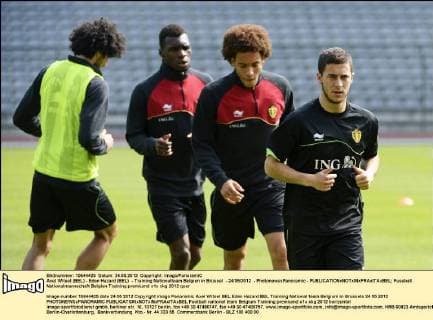Axel Witsel (BEL) - Eden Hazard (BEL) - Training Nationalteam Belgien in Brüssel - 24 05 2012 - PhotonewsxPanoramic - 