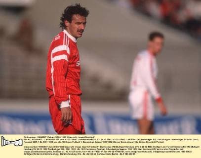 SPORT, FUSSBALL 1. BUNDESLIGA VFB STUTTGART - HAMBURGER SV 3:2, 28.03.1992, STUTTGART - Jan FURTOK (Hamburger SV). VfB Stuttgart - Hamburger SV 28.03.1992