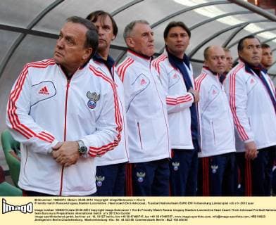 Friendly match Russia-Uruguay.Stadion Locomotive . Head coach Dick Advocaat.