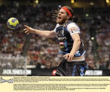 26.05.2012, Köln: Kobenhavens Mikkel Hansen im Champions League Halbfinale des Velux EHF Final 4 zwischen BM Atletico Madrid und AG Kobenhavn in der Lanxessarena.