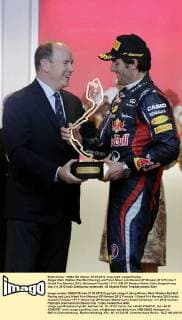 Sieger Mark Webber (Red Bull Racing) und Fürst Albert von Monaco GP Monaco 2012 Formel 1 Grand Prix Monaco 2012