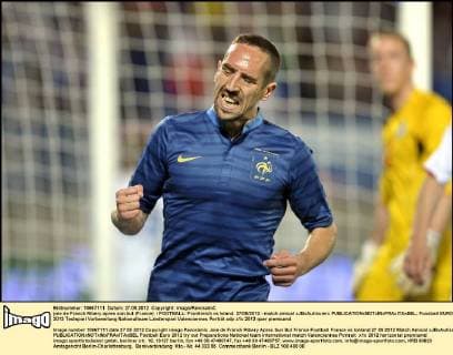 joie de Franck Ribery apres son but (France) FOOTBALL: Frankreich vs Island. 27 05 2012 - match amical xJBxAutissierx 