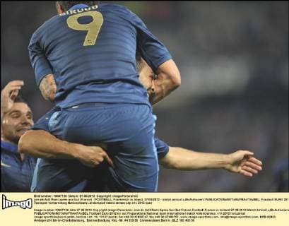 joie de Adil Rami apres son but (France) FOOTBALL: Frankreich vs Island. 27 05 2012 - match amical xJBxAutissierx 