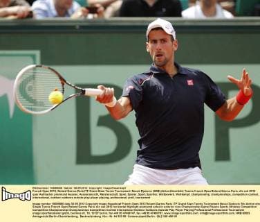 French Open 2012, Roland Garros,Paris,ITF Grand Slam Tennis Tournament .Novak Djokovic (SRB),Aktion,Einzelbild