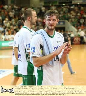 Toyota Handball Bundesliga Frisch Auf Göppingen vs. TV Grosswallstadt 30.05.12 EWS Arena Maximilian SCHUBERT ( Frisch auf Göppingen ) nach dem 29:29