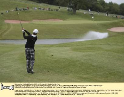 31.05.2012 Newport Wales. Oscar Floren (SWE) with shot to the last on Day 1 of the ISPS Handa Wales Open from Celtic Manor. xDavidxLloydx  ActionPlus11284654