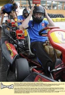 Czech national soccer team player Vaclav Pilar in go-cart ahead of the EURO 2012 in Prague, Czech Republic on May 29, 2012. (CTKxPhoto StanislavxZbynek)  CTKPhoto916201205290743301