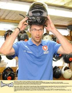 Czech national soccer team player Petr Cech in go-cart ahead of the EURO 2012 in Prague, Czech Republic on May 29, 2012. (CTKxPhoto StanislavxZbynek)  CTKPhoto20243766