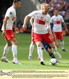 WARSZAWA 02.06.2012 N Z: MARCIN WASILEWSKI DAMIEN PERQUIS - PEPSI ARENA STADION - POLAND - ANDORRA INTERNATIONAL FRIENDLY GAME SOCCER FOOTBALL POLEN - ANDORRA NATIONALMANNSCHAFT  MAO120602_053