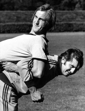Burkhard Segler und Trainer Janos Bedl (beide Borussia Dortmund)