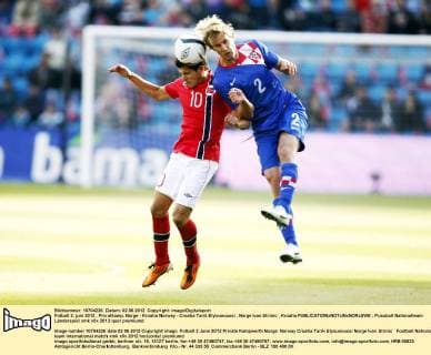 Fotball 2. juni 2012 , Privatkamp, Norge - Kroatia Norway - Croatia Tarik Elyounoussi , Norge Ivan Strinic , Kroatia 