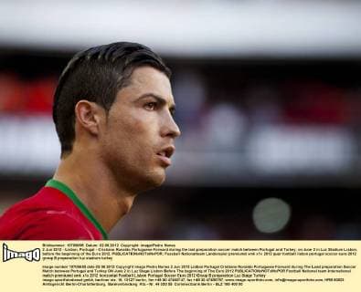 2 Jun 2012 - Lisbon, Portugal - Cristiano Ronaldo Portuguese Forward during the last preparation soccer match between Portugal and Turkey, on June 2 in Luz Stadium Lisbon, before the beginning of the Euro 2012. 