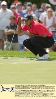 June 3, 2012: Tiger Woods lines up a putt during the final round of The Memorial Tournament at Muirfield Village Golf Club in Dublin, Ohio Golf 2012 - The Memorial Tournament - Tiger wins - ZUMAct5