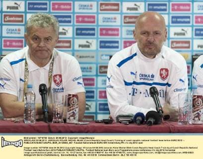 WROCLAW 04.06.2012 JAROSLAV KOLAR, MICHAL BILEK (Czech Republic Head Coach) Training of czech republic national football team before EURO 2012 --  BOR_20120604_467