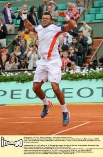 Jo Wilfried Tsonga during his French Open mens fourth round match at Roland Garros in Paris on June 4, 2012.  PAR20120604710