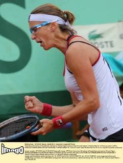 Yaroslava Shvedova of Kazakhstan during her French Open womens fourth round match at Roland Garros in Paris on June 4, 2012.  PAR20120604716