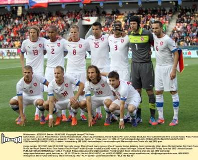 Czech team, Jaroslav Plasil,Theodor Gebre Selassie,David Limbersky,Milan Baros,Michal Kadlec,Petr Cech,Tomas Sivok,Jan Rezek,Daniel Kolar,Petr Jiracek,Vaclav Pilar, Friendly soccer match, Euro 2012 warm-up, played in Prague, Generali Arena, on Friday, June 1st, 2012. (CTKxPhoto JakubxSyrucek)  CTKPhoto466201206020127101