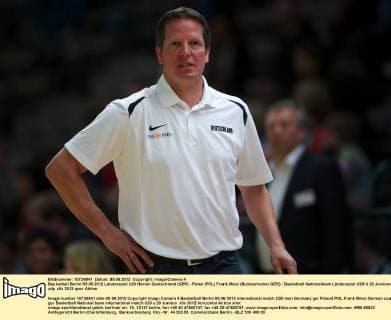 Basketball Berlin 05.06.2012 Länderspiel U20 Herren Deutschland (GER) - Polen (POL) Frank Menz (Bundestrainer GER)