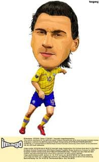 This cartoon illustration for the UEFA European Football Championship 2012 shows Swedish footballer Zlatan Ibrahimovic. Cartoons for UEFA European Football Championship 2012  pau656745_11
