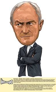 This cartoon illustration for the UEFA European Football Championship 2012 shows head coach Franciszek Smuda of Poland. Cartoons for UEFA European Football Championship 2012  pau651579_03
