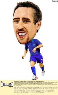 This cartoon illustration for the UEFA European Football Championship 2012 shows French footballer Franck Ribery. Cartoons for UEFA European Football Championship 2012  pau656745_06