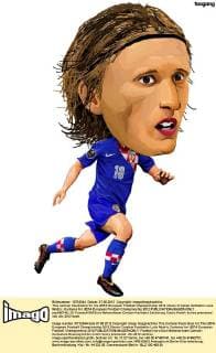 This cartoon illustration for the UEFA European Football Championship 2012 shows Croatian footballer Luka Modric. Cartoons for UEFA European Football Championship 2012  pau656745_10