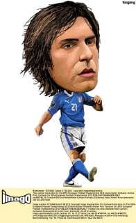 This cartoon illustration for the UEFA European Football Championship 2012 shows Italian footballer Andrea Pirlo. Cartoons for UEFA European Football Championship 2012  pau656745_16