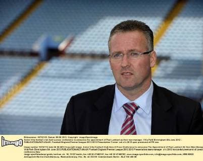 Aston Villa football club held a press conference to announce the appointment of Paul Lambert as their new manager. Villa Park Birmingham 6th June 2012 - EDITORIAL USE ONLY. No use with unauthorised audio, video, data, fixture lists, club league logos or live services. Online in-match use limited to 120 images, no video emulation. No use in betting, games or single club league player publications.